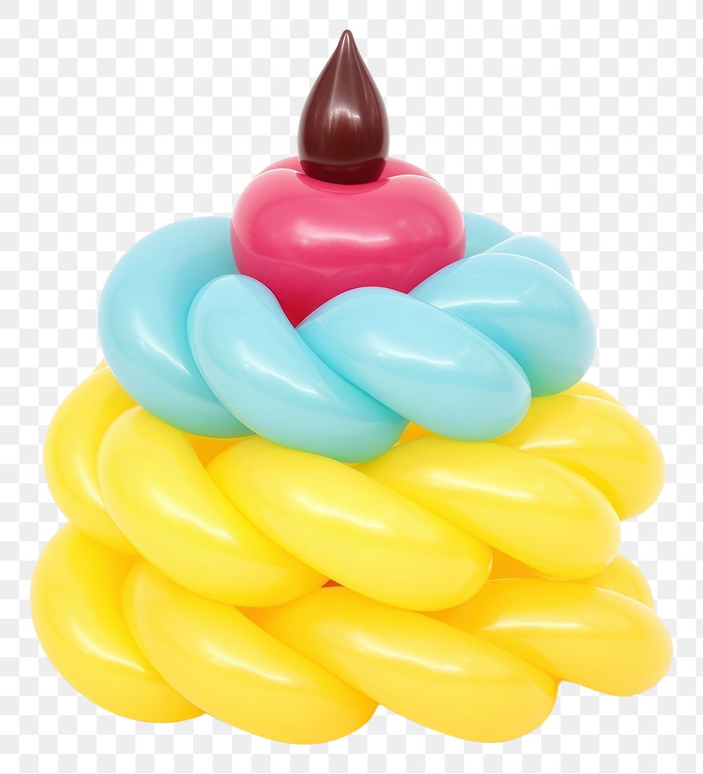 PNG  A balloon twisting in the shape of a cake dessert food toy. AI generated Image by rawpixel.