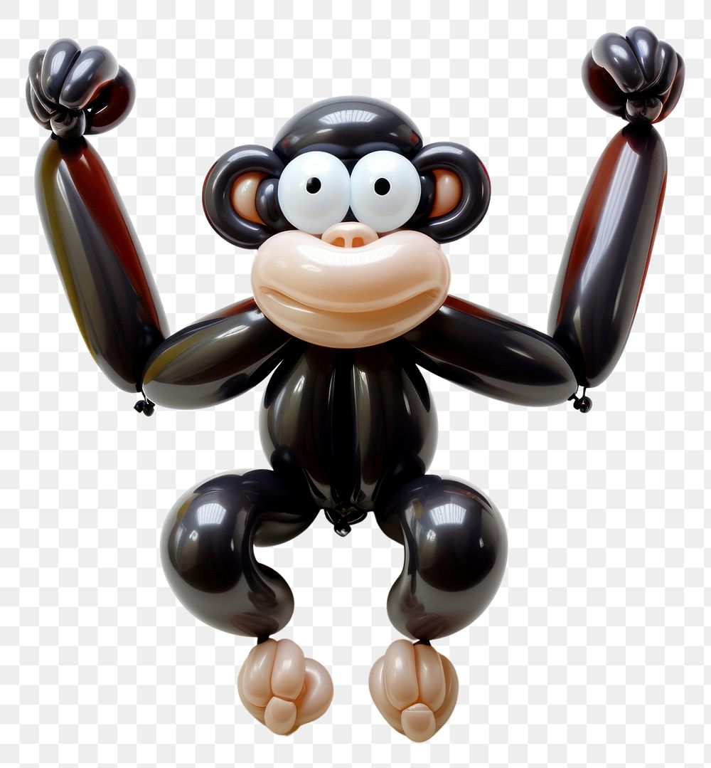 PNG  A balloon twisting in the shape of a monkey figurine toy representation. AI generated Image by rawpixel.