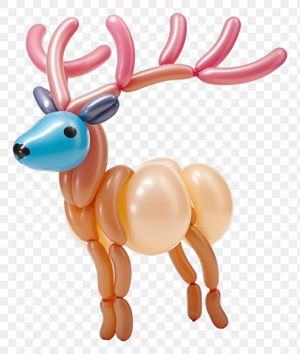 PNG  A balloon twisting in the shape of a beautiful deer balloon figurine animal mammal. AI generated Image by rawpixel.