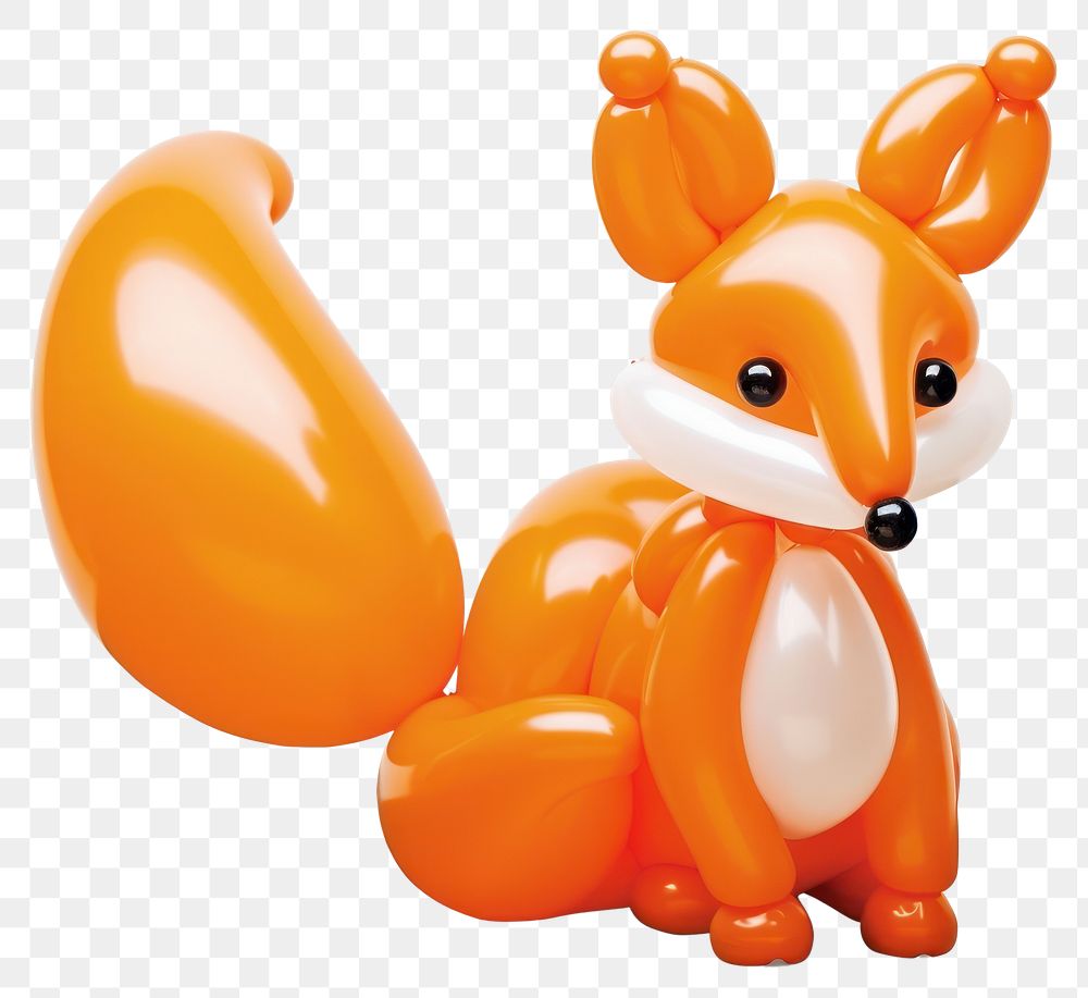 PNG  A balloon twisting in the shape of a fox animal white background representation. AI generated Image by rawpixel.