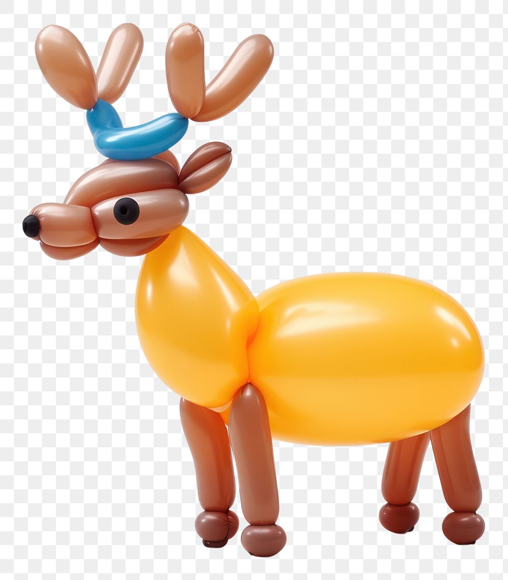 PNG  A balloon twisting in the shape of a deer figurine white background representation. AI generated Image by rawpixel.