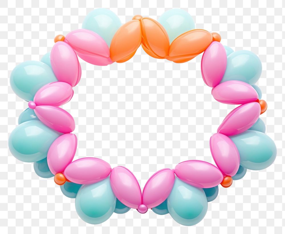 PNG  A balloon twisting in the shape of a flower crown balloon jewelry white background celebration. AI generated Image by…