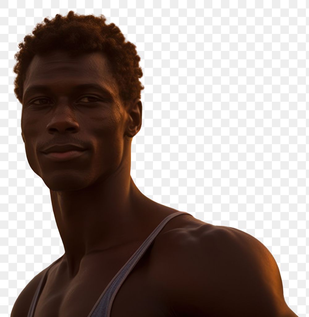 PNG Black man sunset adult determination. AI generated Image by rawpixel.