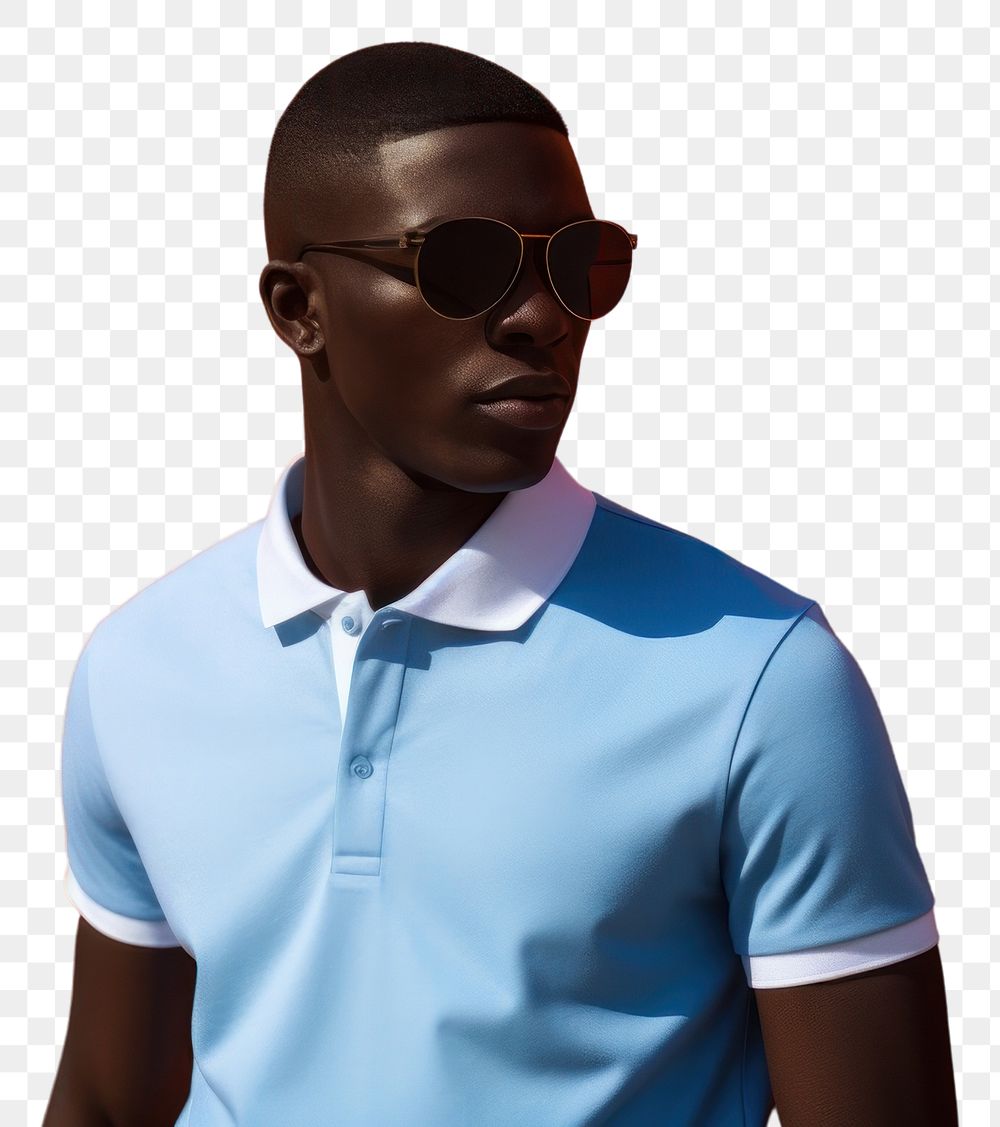 PNG  Man in a polo shirt sunglasses fashion adult. AI generated Image by rawpixel.