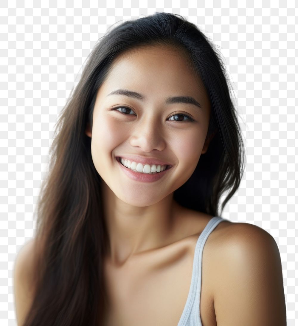 PNG  Young south east asian woman portrait smiling smile. AI generated Image by rawpixel.