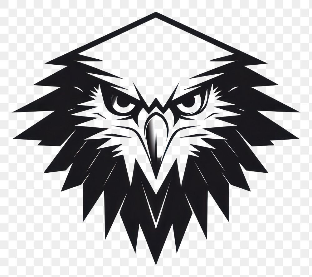 PNG Eagle logo creativity monochrome. AI generated Image by rawpixel.