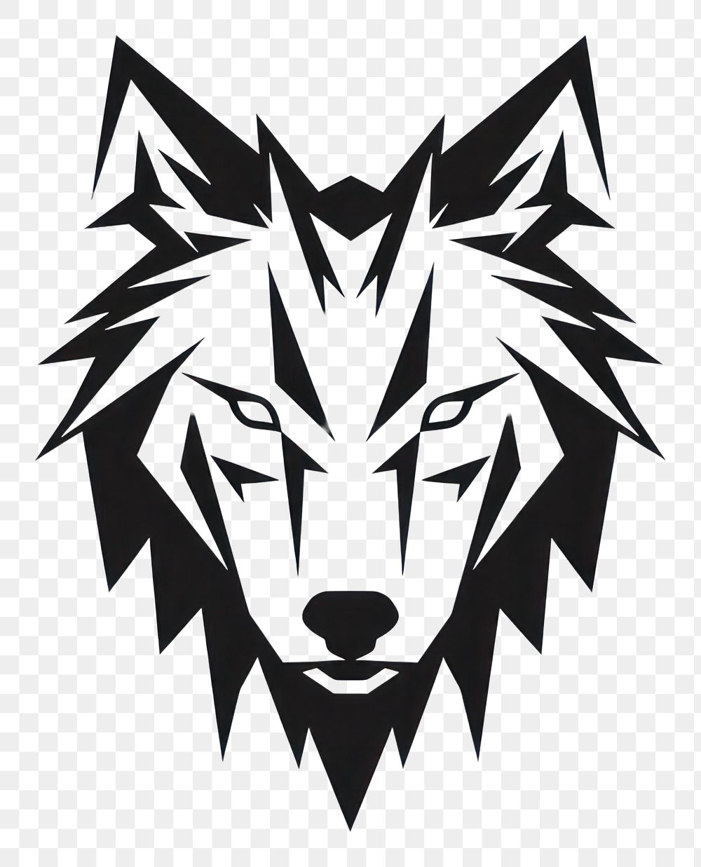 PNG Wolf white black logo. 