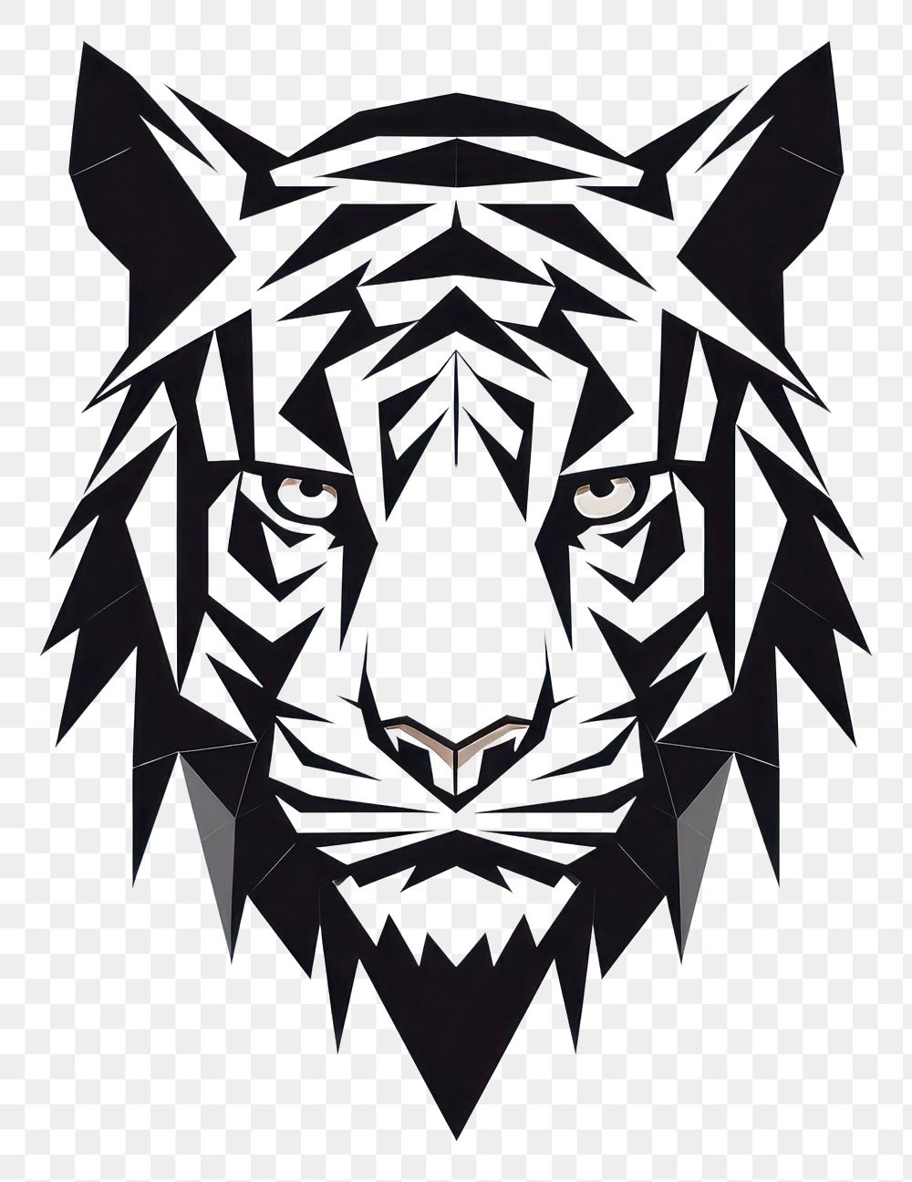 PNG Tiger black logo creativity. AI generated Image by rawpixel.
