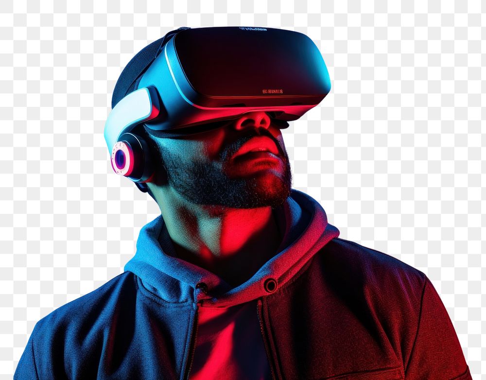 PNG Man in vr simulator portrait light photo. AI generated Image by rawpixel.