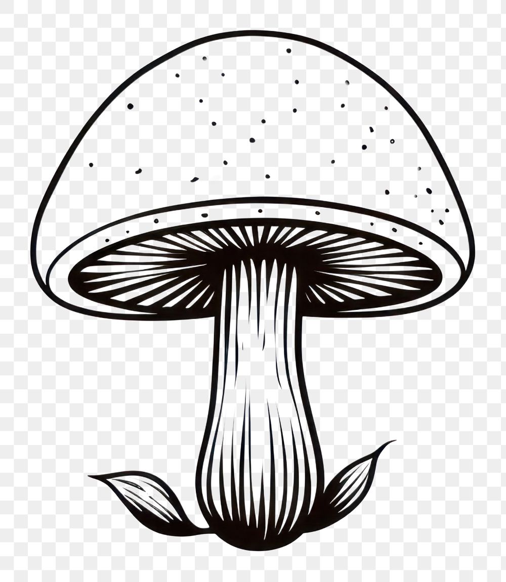 PNG Mushroom drawing fungus sketch. AI generated Image by rawpixel.