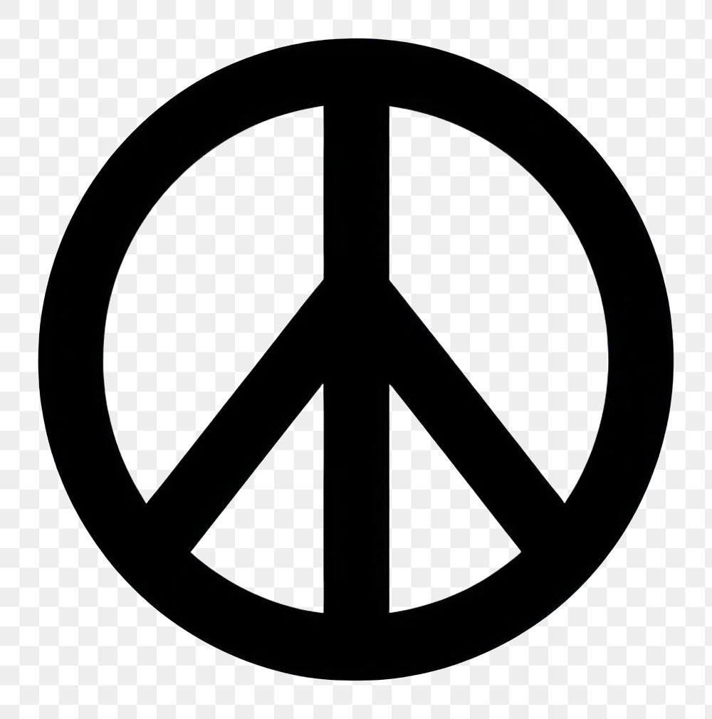 PNG Peace sign symbol white white background. AI generated Image by rawpixel.