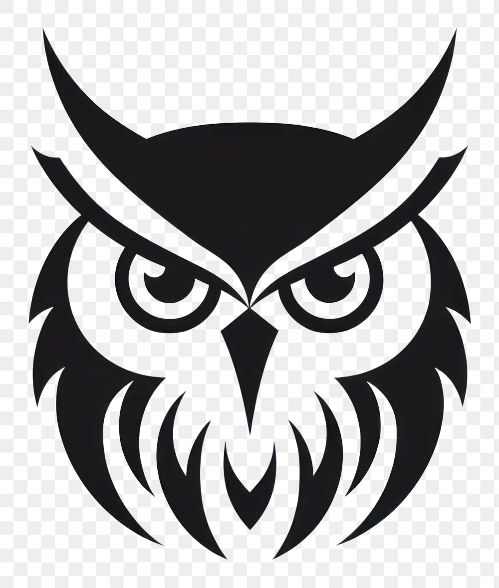 PNG Owl animal black logo