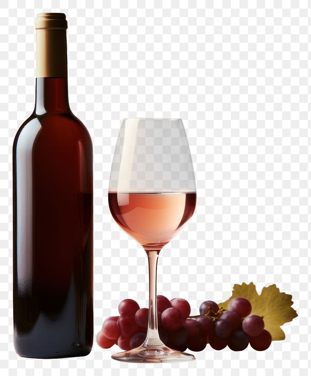 PNG Wine glass bottle drink refreshment. AI generated Image by rawpixel.