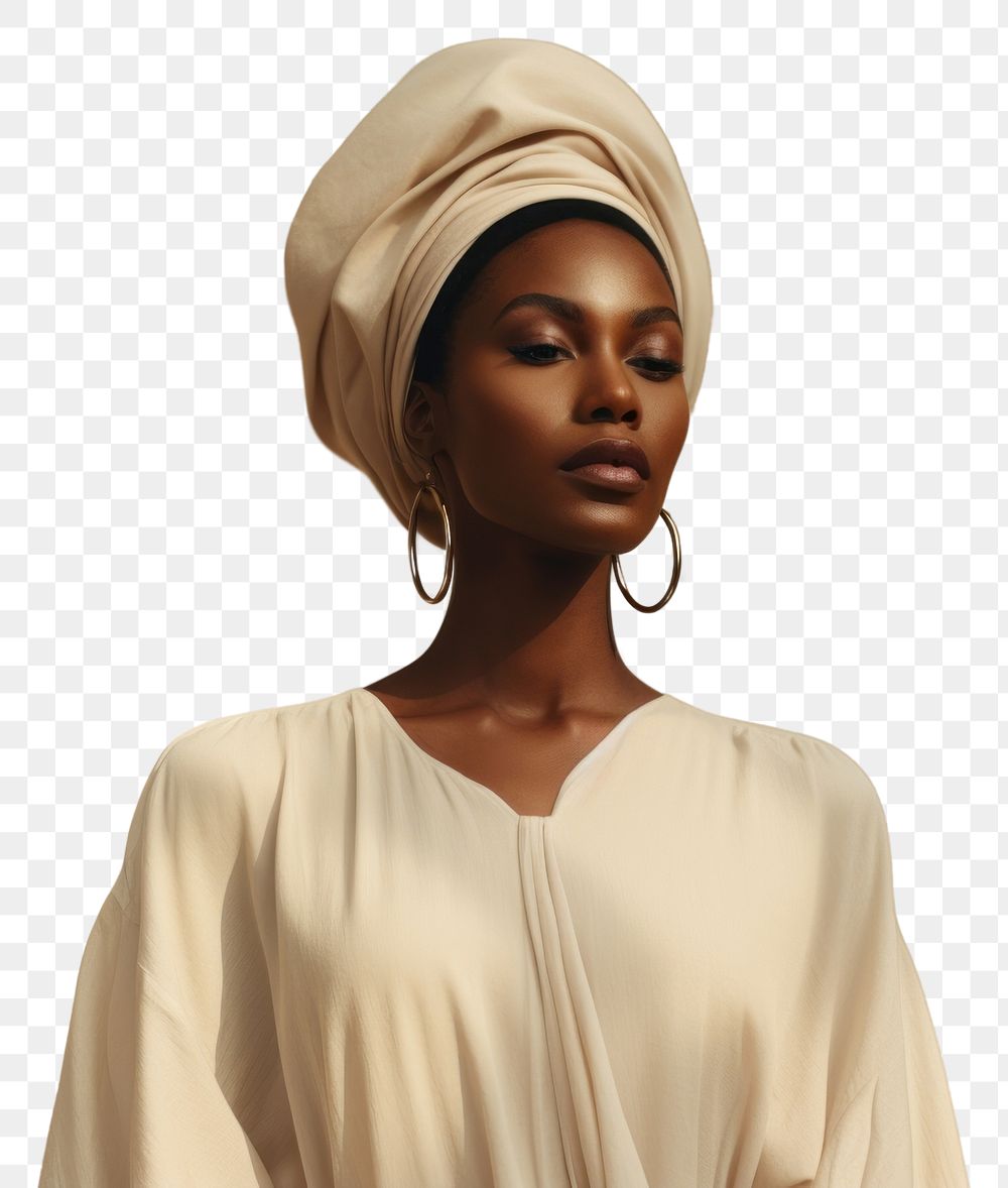 PNG Minimalist traditional clothing fashion portrait turban. AI generated Image by rawpixel.