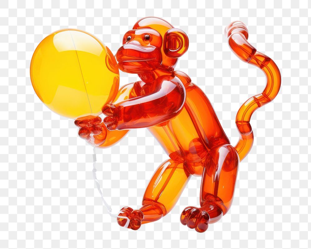 PNG  A balloon twisting in the shape of a monkey white background representation celebration. AI generated Image by rawpixel.