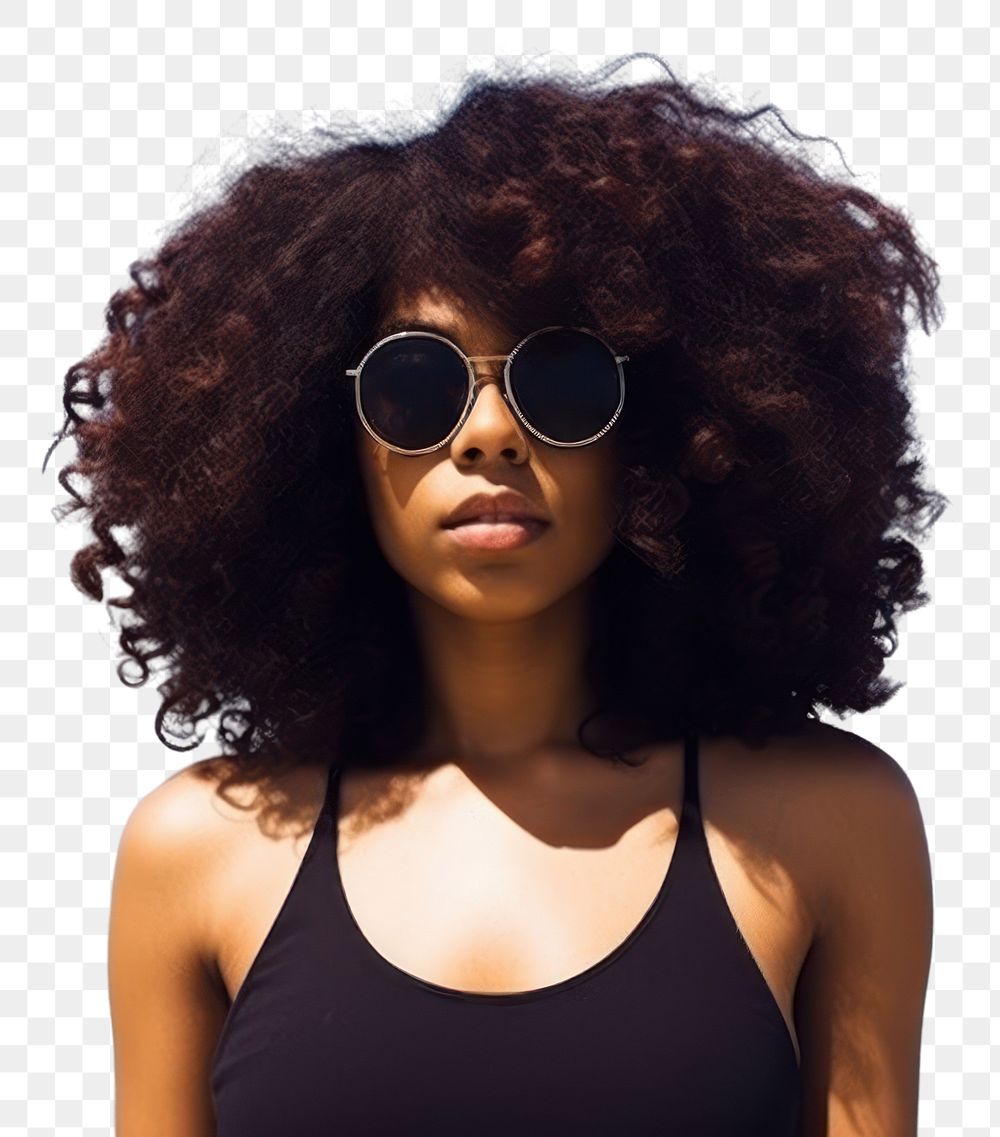 PNG Black woman sunglasses summer beach. AI generated Image by rawpixel.