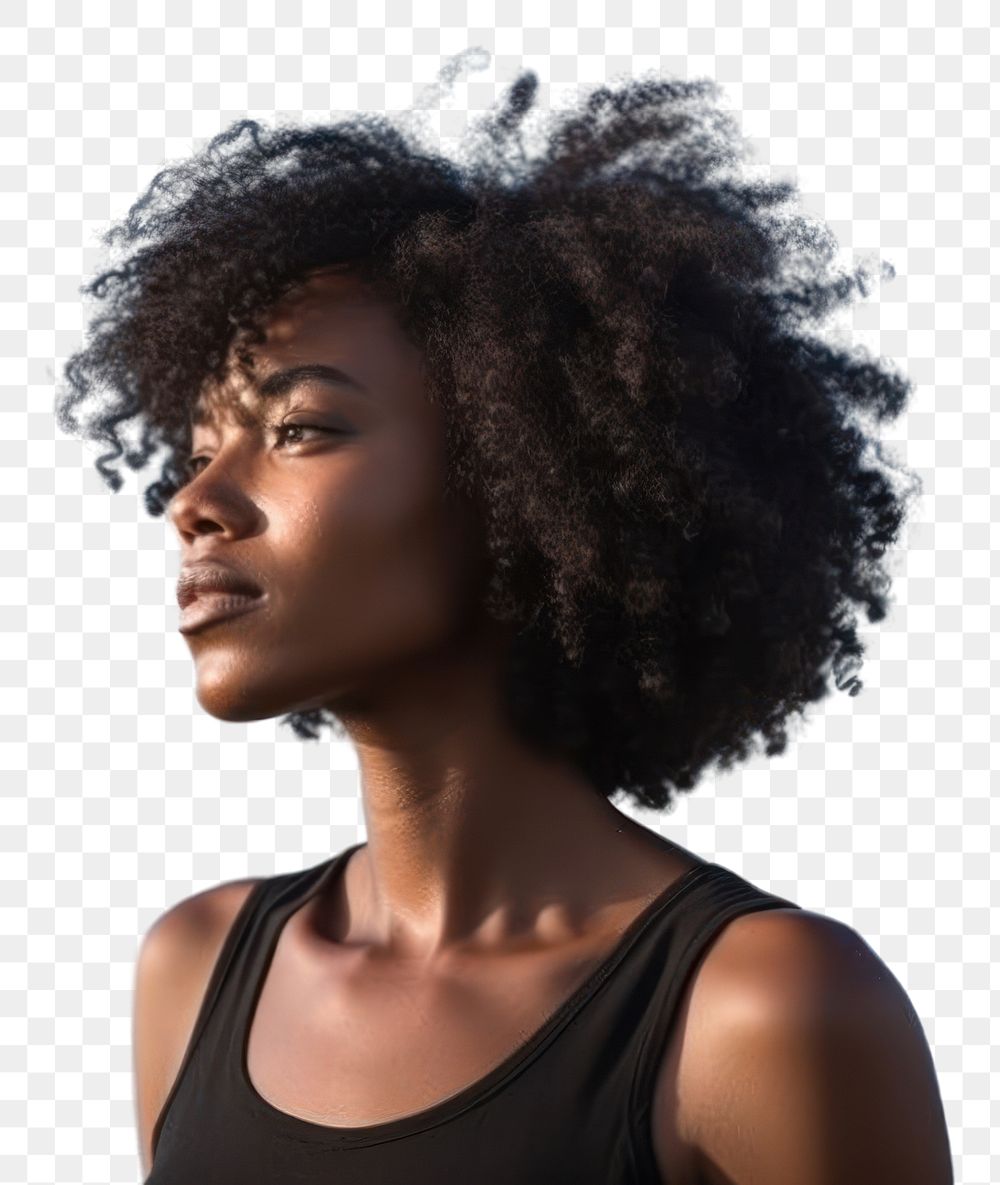 PNG Black woman summer beach adult. AI generated Image by rawpixel.