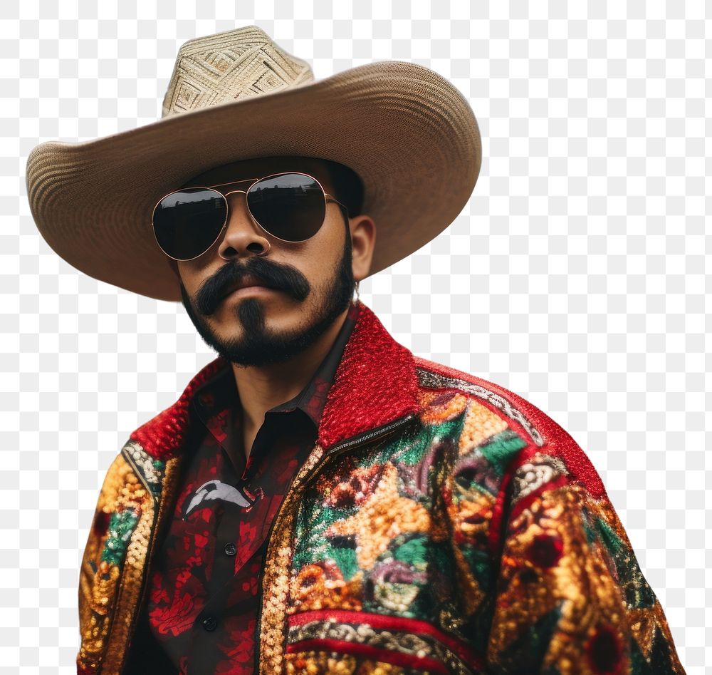 PNG Mexican man photography sunglasses sombrero. AI generated Image by rawpixel.