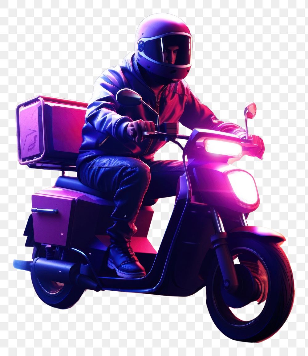 PNG Man on delivery scooter motorcycle vehicle helmet. AI generated Image by rawpixel.