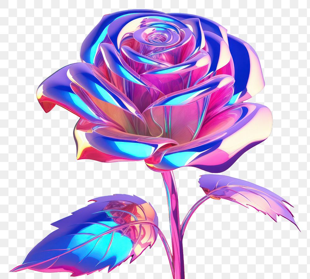 PNG 3d cartoon rose graphics pattern flower. AI generated Image by rawpixel.