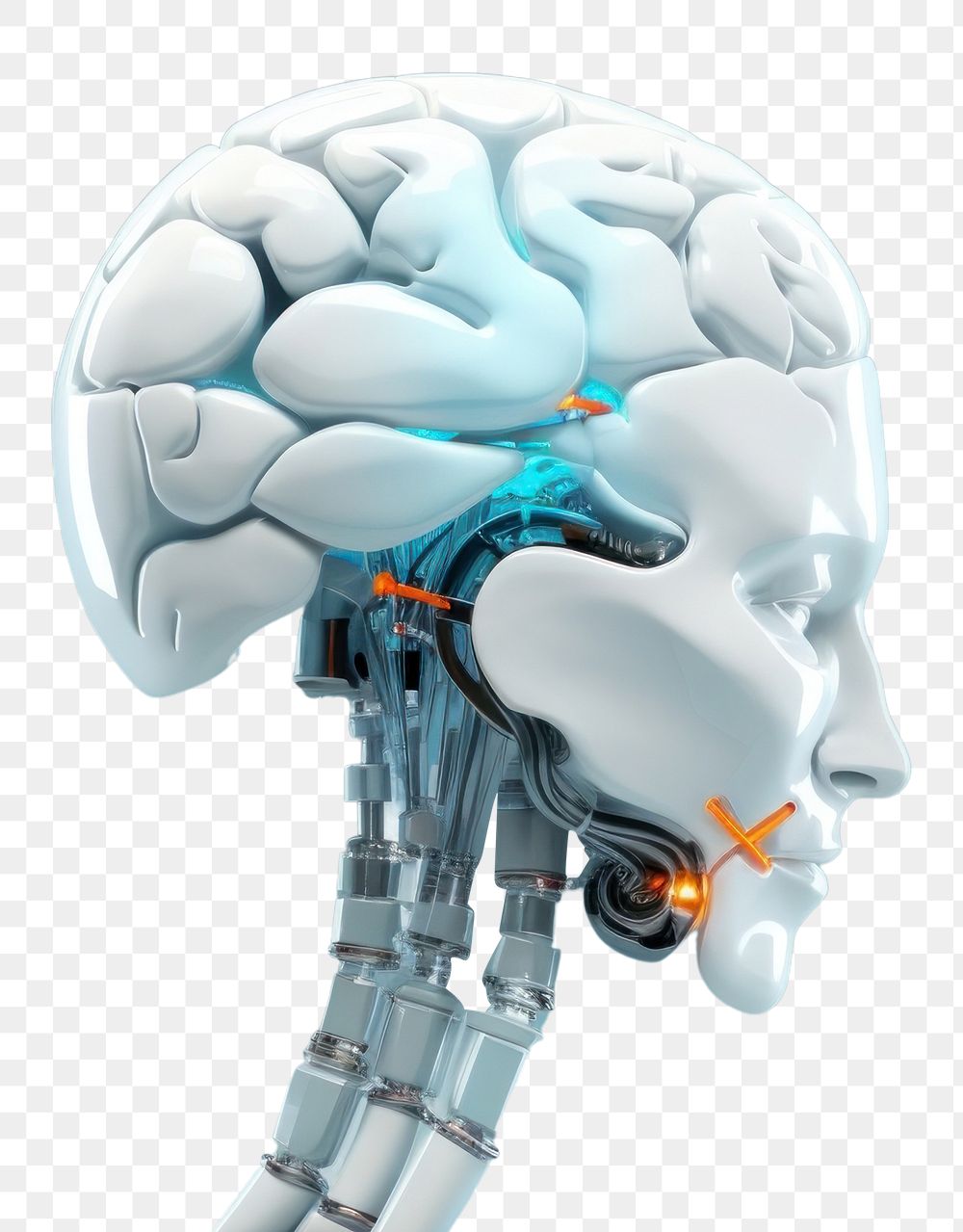 PNG 3d robot hand and brain illustration medical person human