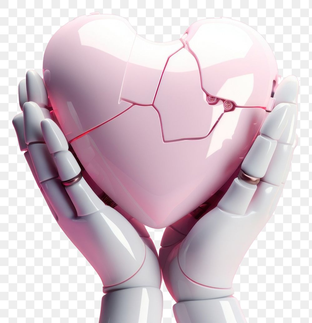 PNG 3d robot hand holding a cute heart appliance science cartoon