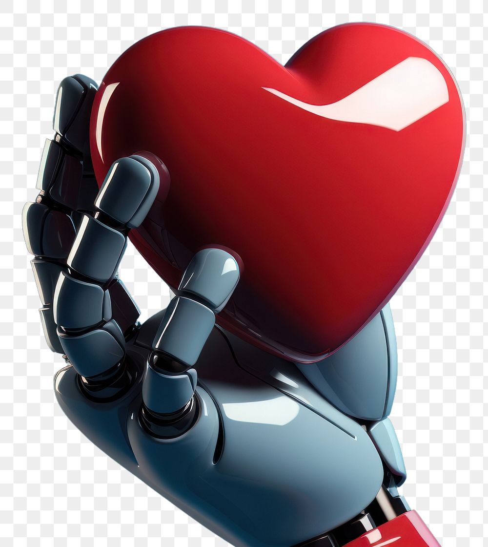 PNG 3d robot hand holding a red heart technology cartoon sports. AI generated Image by rawpixel.
