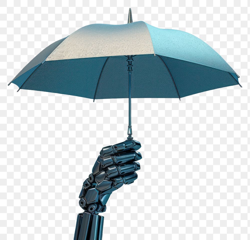 PNG 3d robot hand holding an umbrella technology architecture protection. AI generated Image by rawpixel.