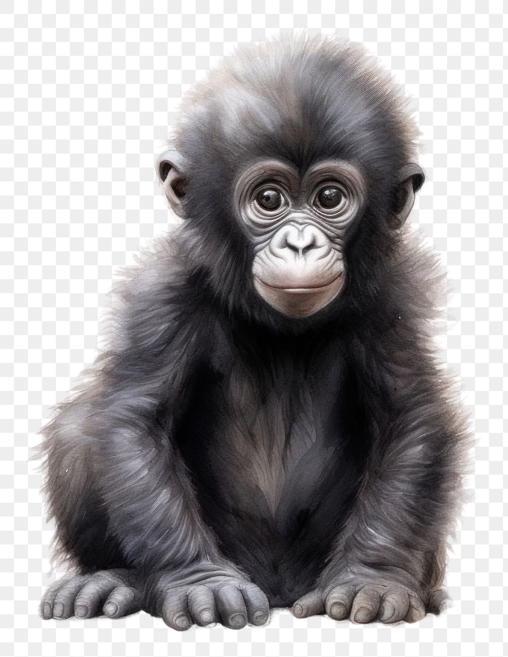 PNG Gorilla ape wildlife mammal. AI generated Image by rawpixel.