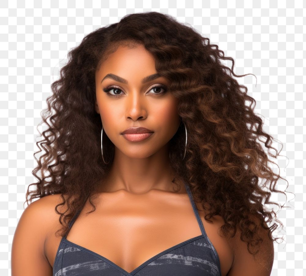PNG Black female portrait looking adult. AI generated Image by rawpixel.