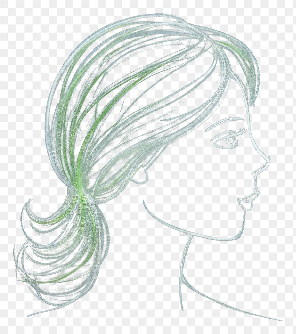 PNG Woman blackboard portrait sketch. AI generated Image by rawpixel.