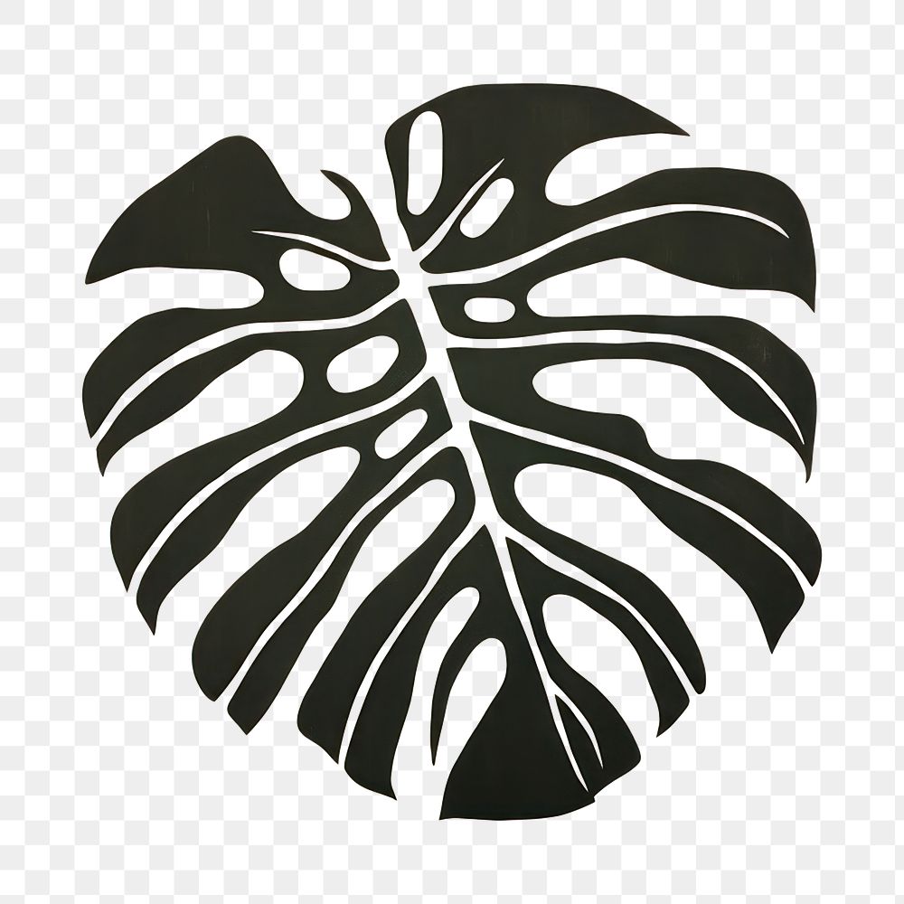 PNG  Abstract monstera stencil plant leaf. AI generated Image by rawpixel.