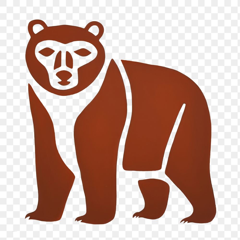 PNG  Abstract bear mammal animal representation. AI generated Image by rawpixel.