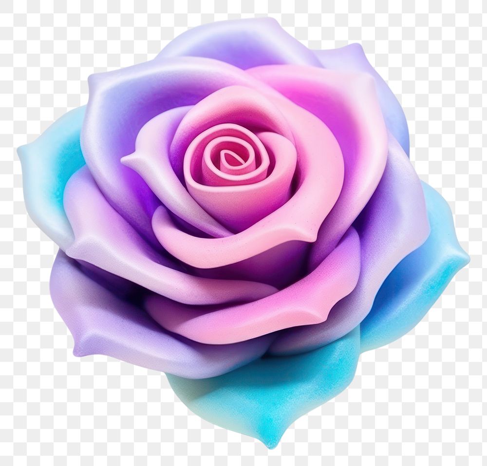 PNG 3d holographic rose flower petal plant. AI generated Image by rawpixel.