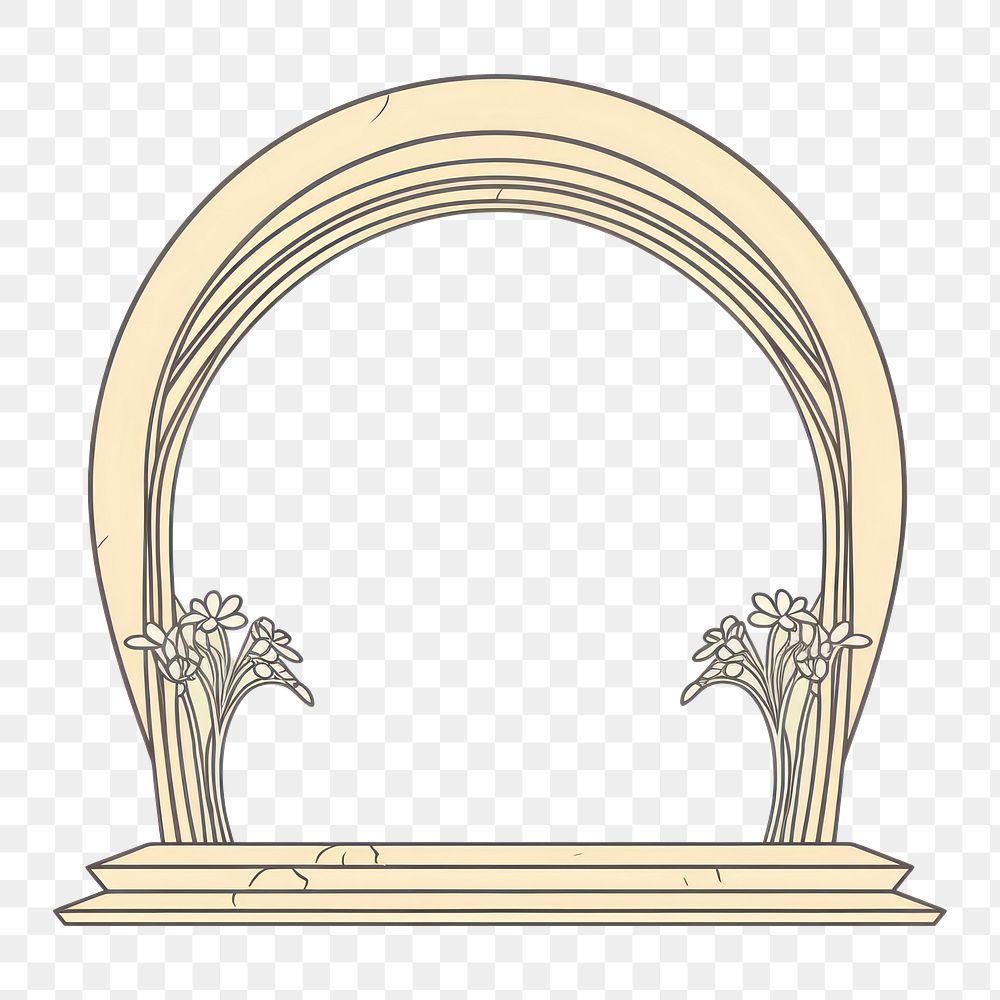 PNG Arch and flower architecture drawing circle. AI generated Image by rawpixel.