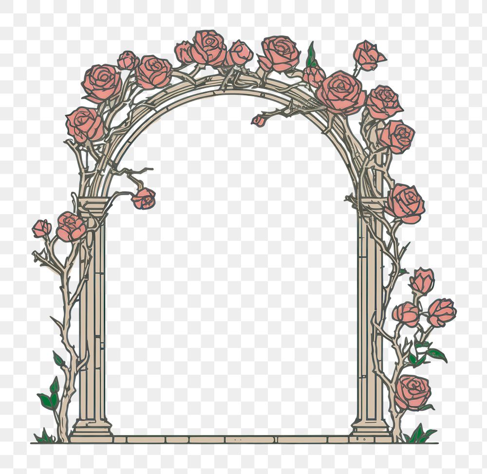 PNG Arch and thorn rose architecture pattern flower