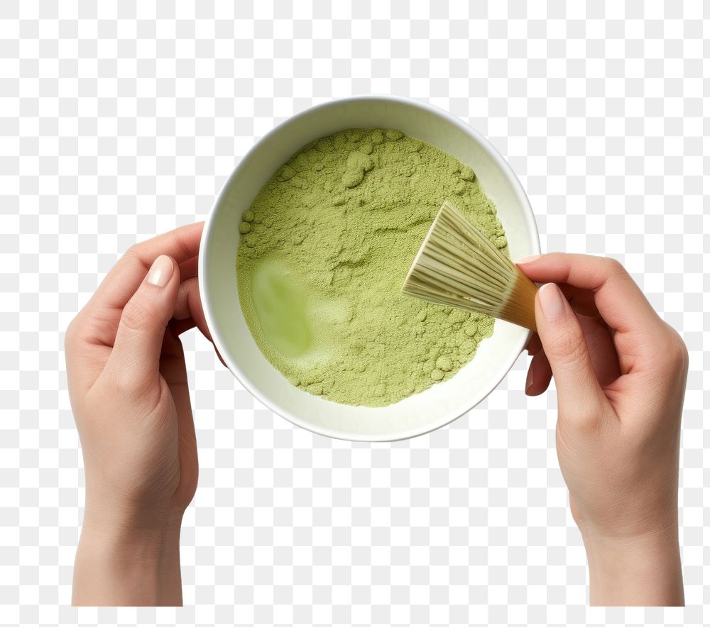 PNG Matcha powder hand ingredient. AI generated Image by rawpixel.