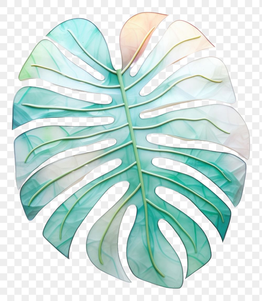 PNG Monstera leaf art plant white background. AI generated Image by rawpixel.