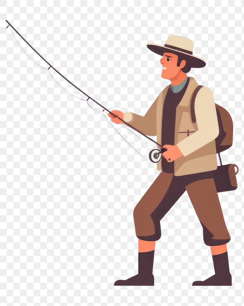 PNG Fly-fishing adult white background recreation. AI generated Image by rawpixel.