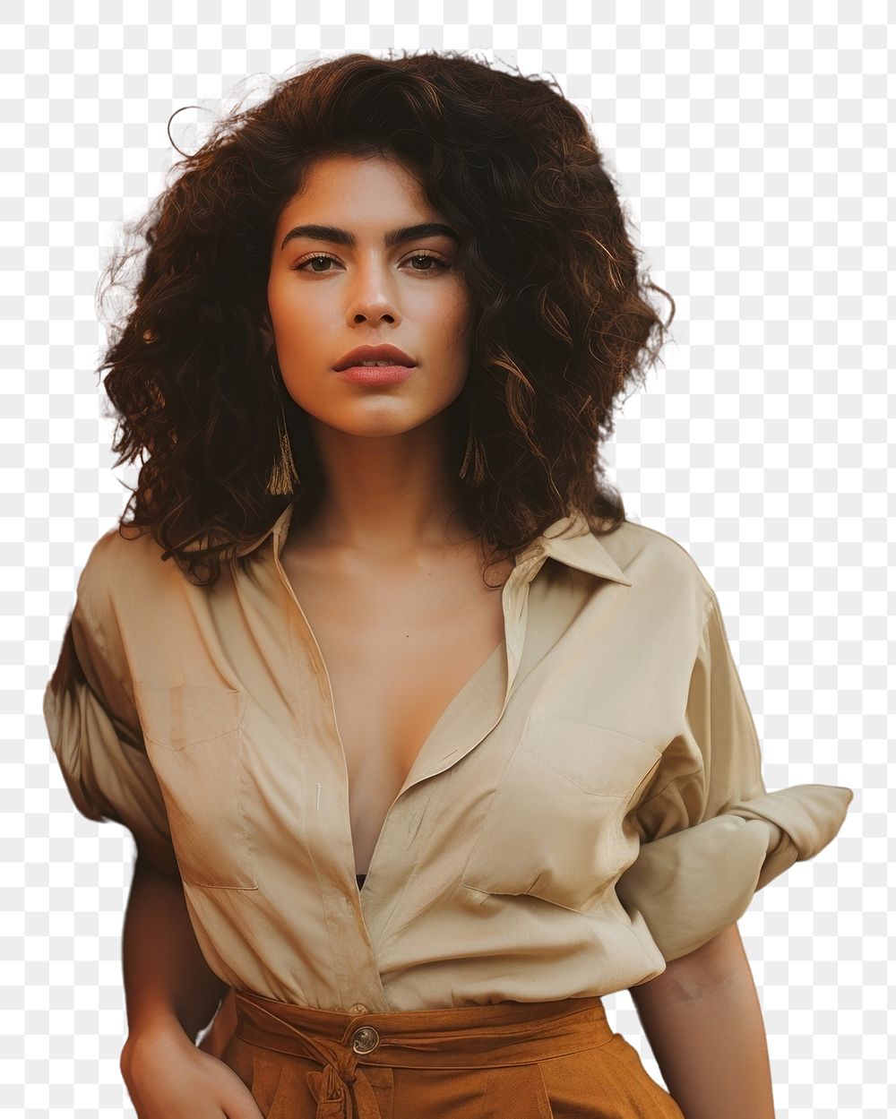 PNG Hispanic women portrait fashion blouse. AI generated Image by rawpixel.