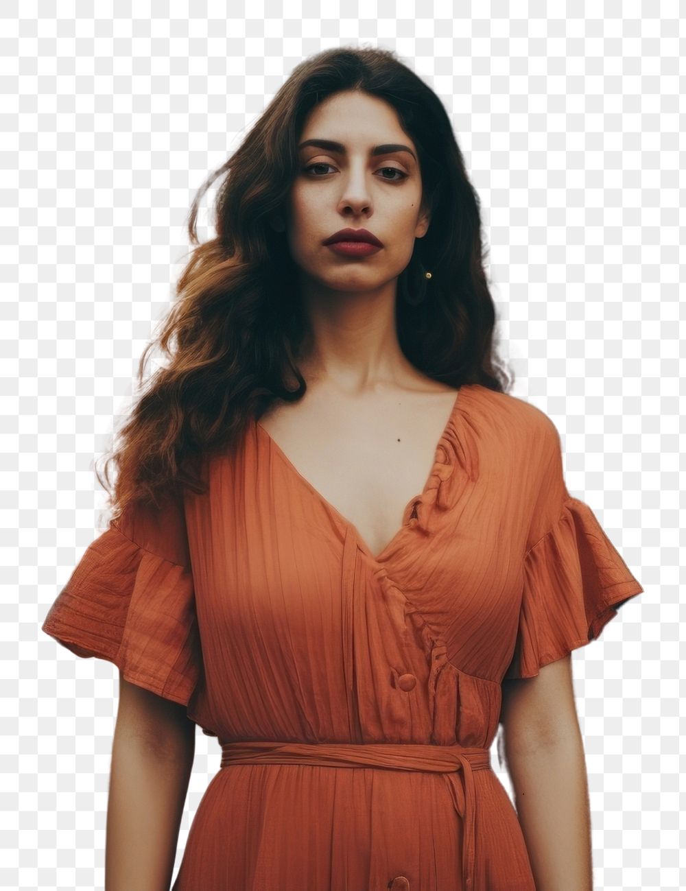 PNG Hispanic women in dress building portrait fashion. AI generated Image by rawpixel.