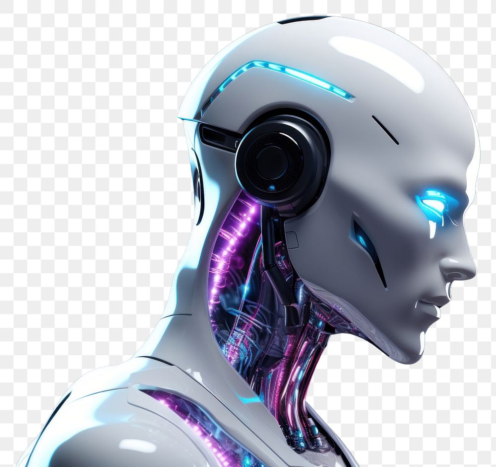 PNG White human robot blue technology futuristic