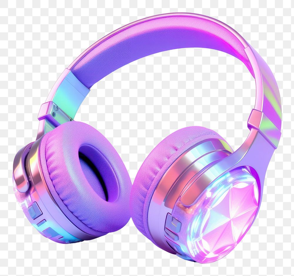 PNG  Wireless headphone headphones headset purple. AI generated Image by rawpixel.