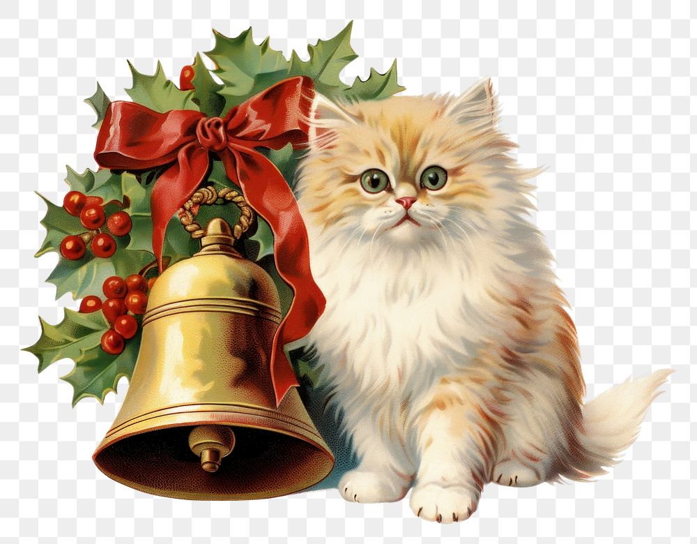 PNG Christmas bell mammal animal pet. AI generated Image by rawpixel.