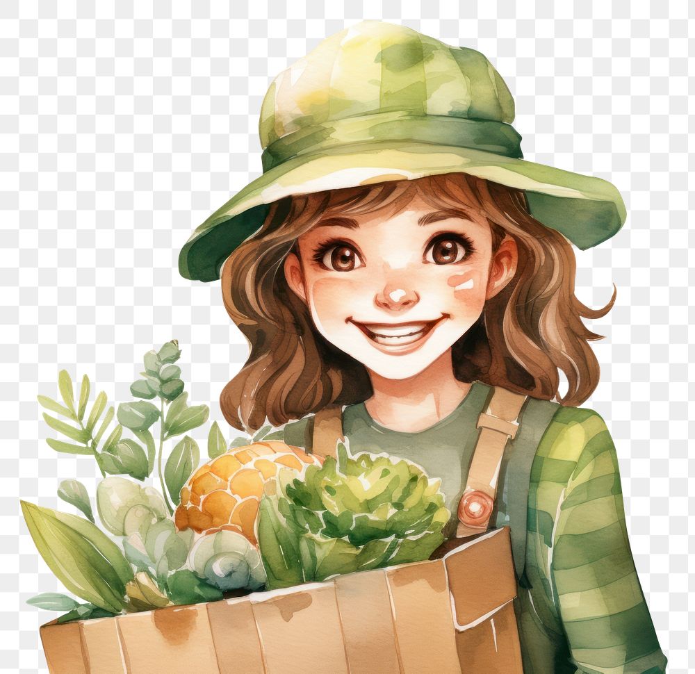 PNG  Happy girl wearing gardening portrait adult plant. AI generated Image by rawpixel.