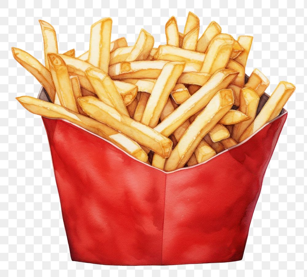 PNG A frenchfries red red box ketchup food white background. AI generated Image by rawpixel.