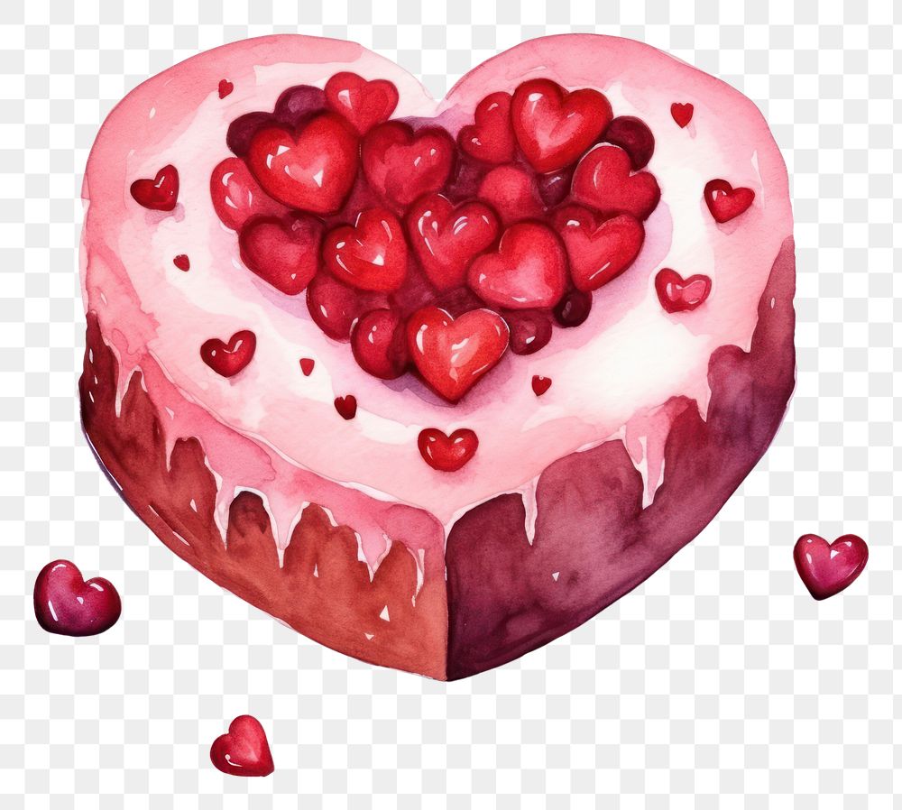 PNG A valentine cake dessert food pomegranate. AI generated Image by rawpixel.