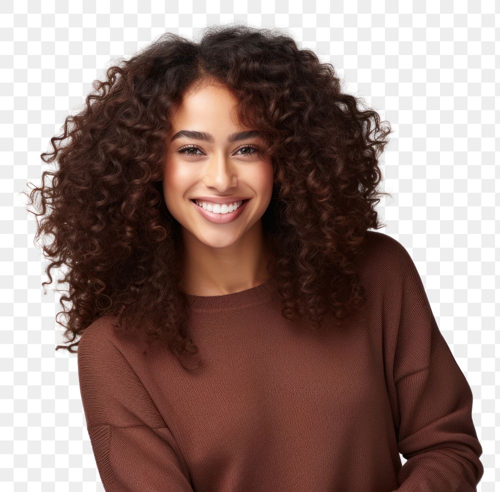 PNG Brazilian black woman portrait sweater smiling. AI generated Image by rawpixel.