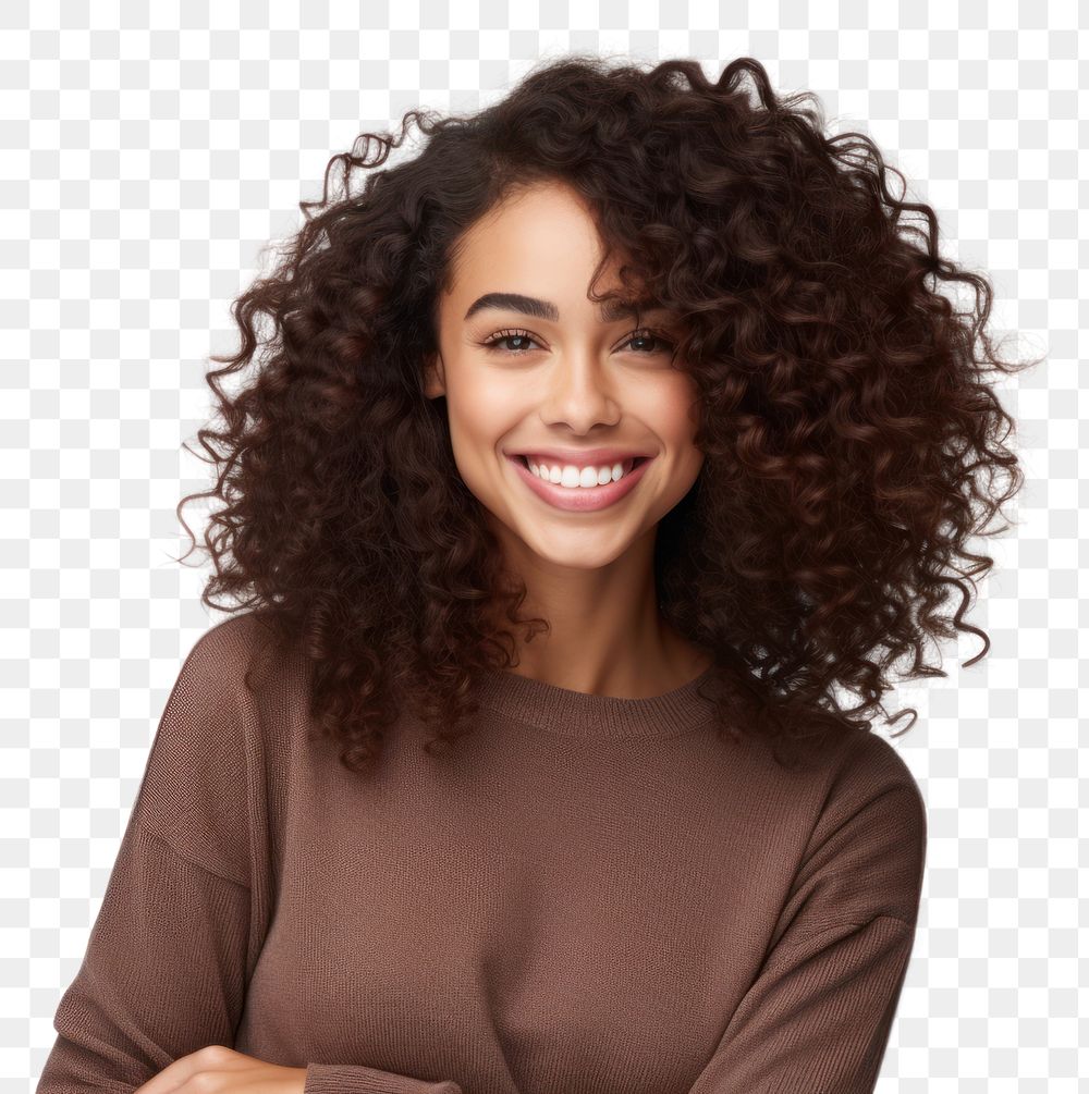 PNG Brazilian black woman portrait smiling adult. AI generated Image by rawpixel.