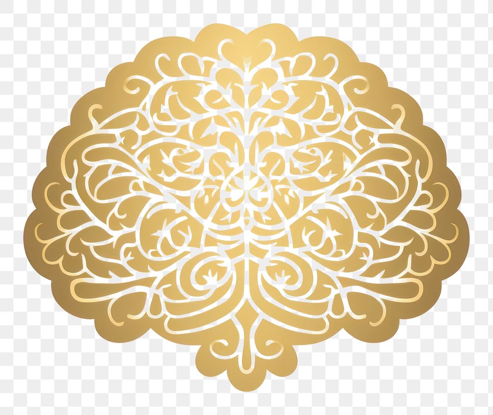 PNG Brain icon decoration pattern gold. AI generated Image by rawpixel.